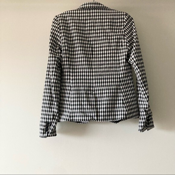 Maison d'Amelie Gingham Check One Button Blazer‎ Black White Size XS - Picture 6 of 8